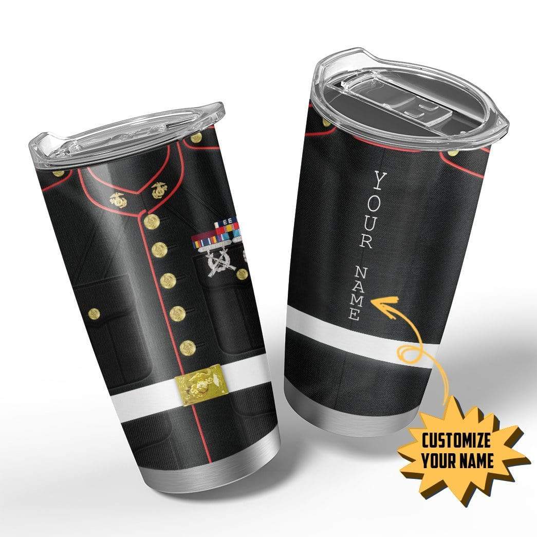 Gearhumans Gearhuman 3D Marine Uniform Custom Name Design Vacuum Insulated Tumbler GV14057 Tumbler