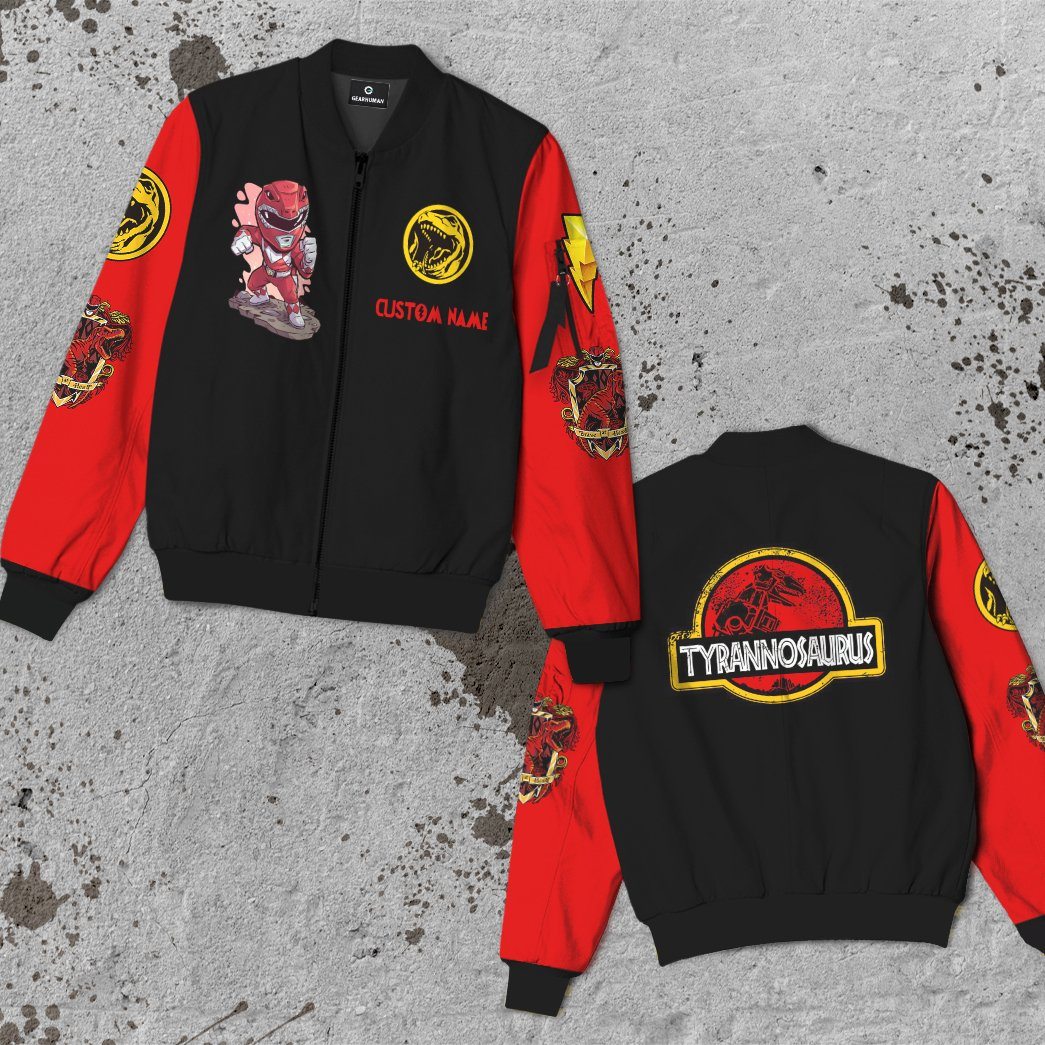 Personalized Tyrannosauruses Red Power Rangers Baseball Jersey