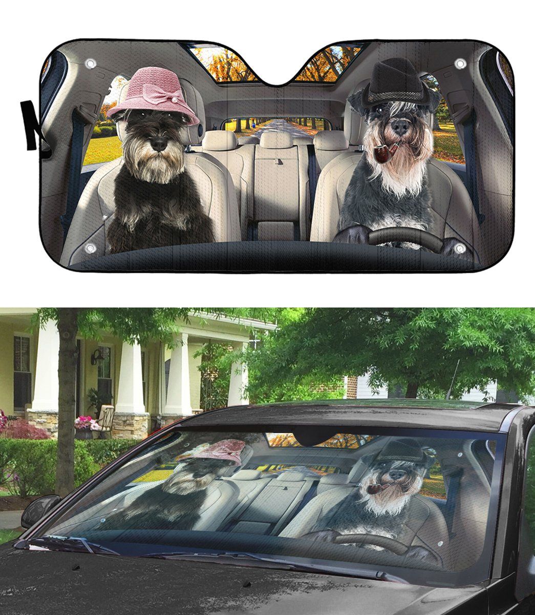 Gearhumans Gearhuman 3D Miniature Schnauzer Dog Auto Car Sunshade GV11032 Auto Sunshade