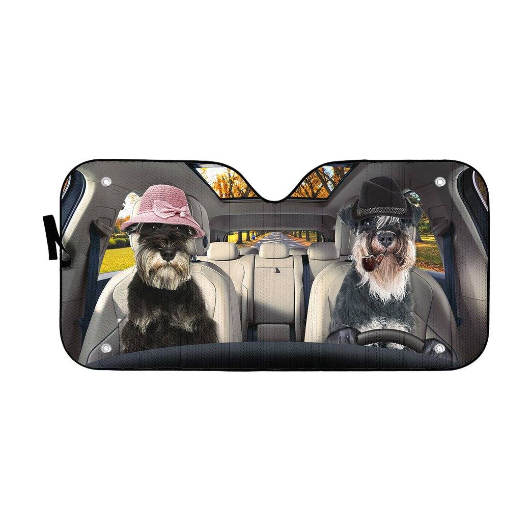 Gearhumans Gearhuman 3D Miniature Schnauzer Dog Auto Car Sunshade GV11032 Auto Sunshade 57''x27.5''