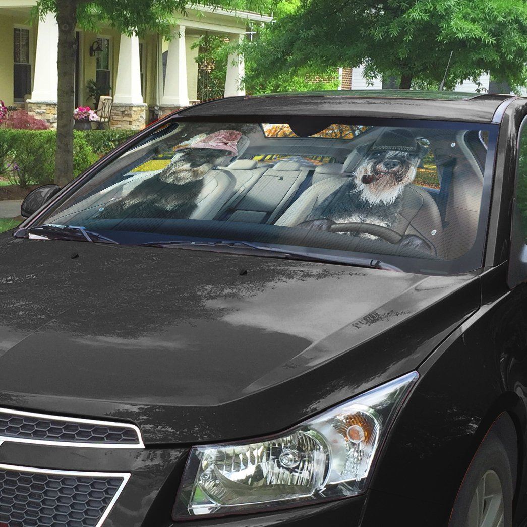 Gearhumans Gearhuman 3D Miniature Schnauzer Dog Auto Car Sunshade GV11032 Auto Sunshade