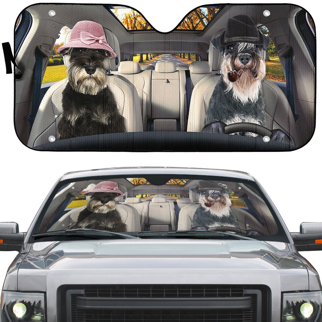 Gearhumans Gearhuman 3D Miniature Schnauzer Dog Auto Car Sunshade GV11032 Auto Sunshade