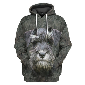 Gearhumans 3D Miniature Schnauzer Dog Front And Back Tshirt Hoodie Apparel