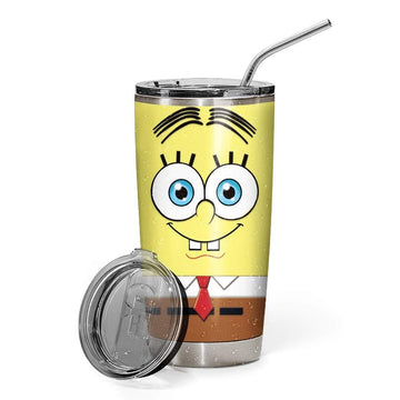 Gearhumans 3D Minion cosplay Spongebob Glitter Custom Design Vacuum Insulated Tumbler