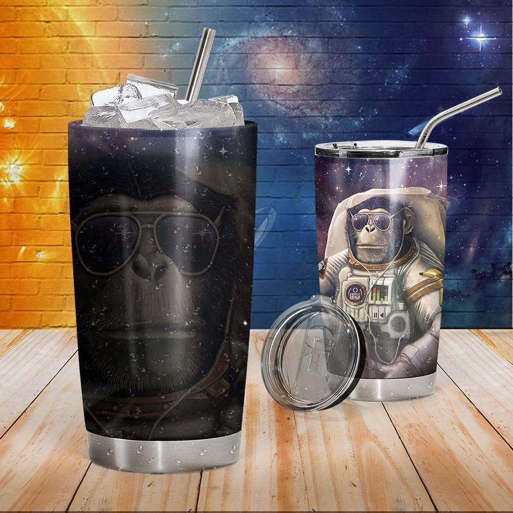 Gearhumans Gearhuman 3D Monkey Astronaut Custom Design Vacuum Insulated Tumbler GV13053 Tumbler
