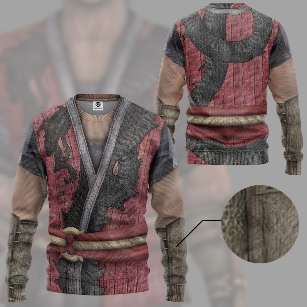 Gearhumans Gearhuman 3D Mortal Kombat Liu Kang Costume Custom Tshirt Hoodie Apparel GW180311 3D Apparel
