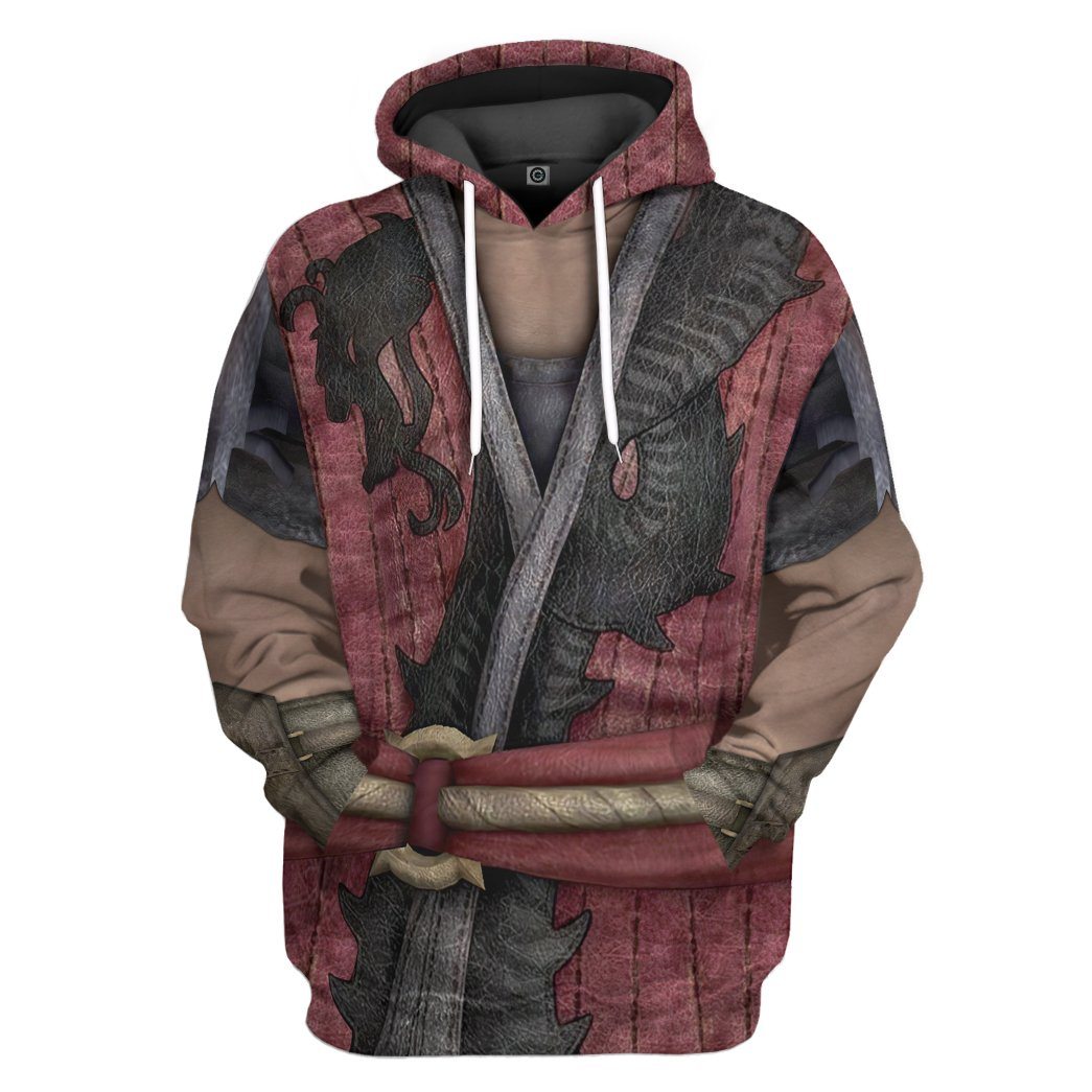 Gearhumans Gearhuman 3D Mortal Kombat Liu Kang Costume Custom Tshirt Hoodie Apparel GW180311 3D Apparel Hoodie S