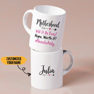 Gearhumans 3D Motherhood Worth It Mothers Day Gift Custom Name Mug