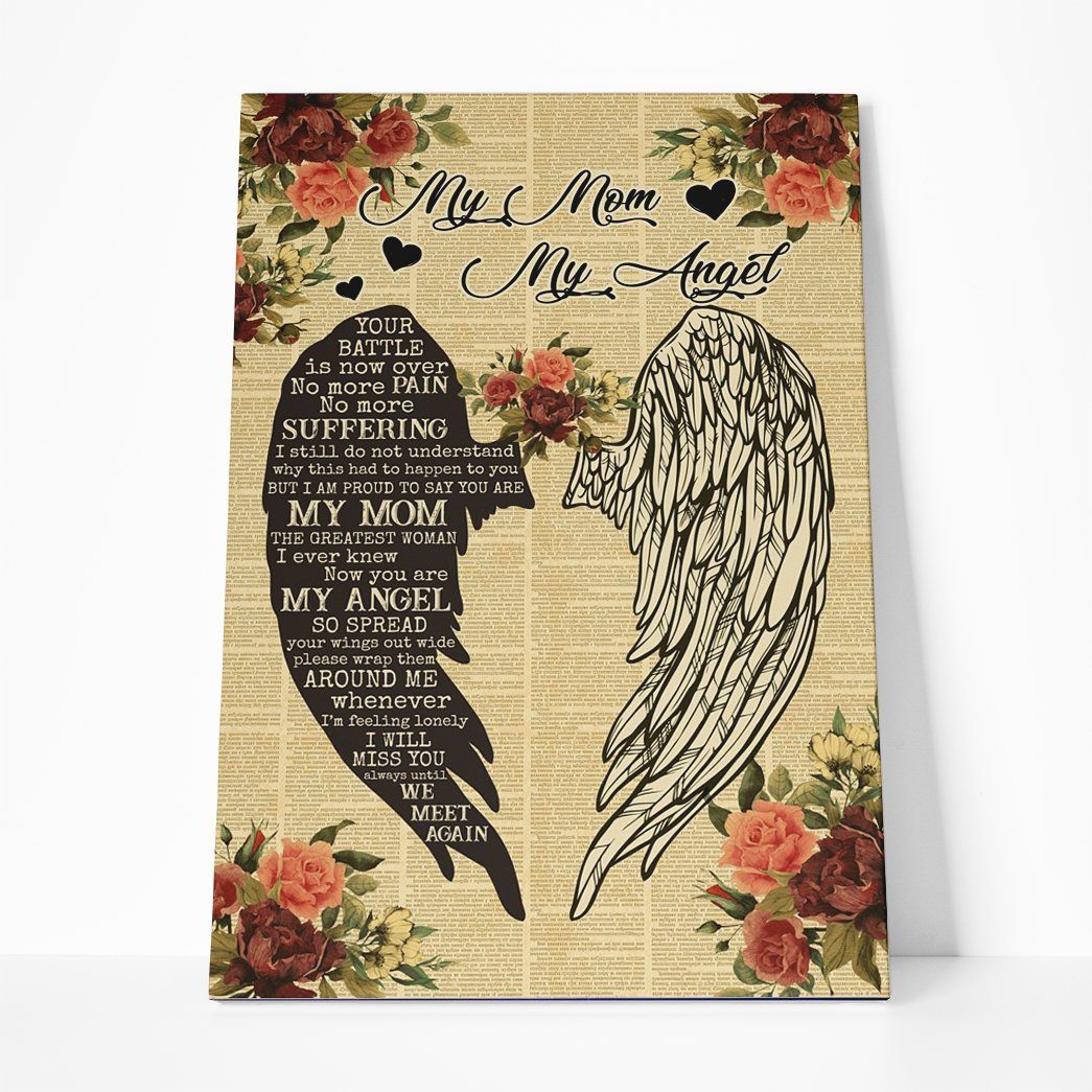 Gearhumans Gearhuman 3D My Mom Is My Angel Canvas GJ010421 Canvas 1 Piece Non Frame M