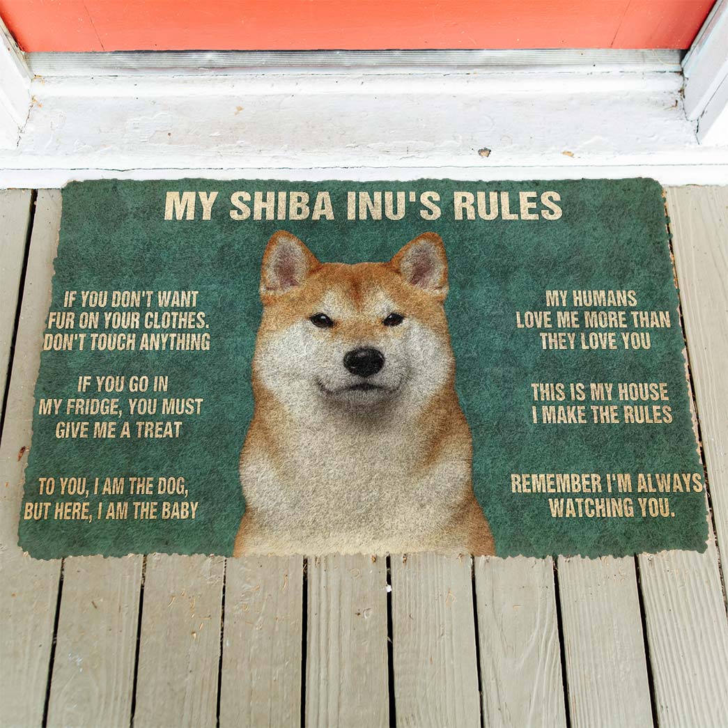 Gearhumans Gearhuman 3D My Shiba Inu's Rules Doormat GV17038 Doormat