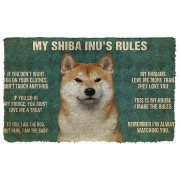 Gearhumans 3D My Shiba Inu's Rules Doormat