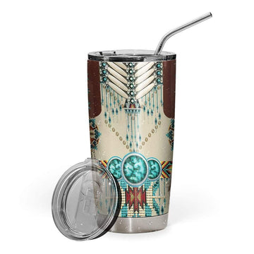 Gearhumans 3D Native American Culture Pattern Custom Design Vacuum Insulated Tumbler