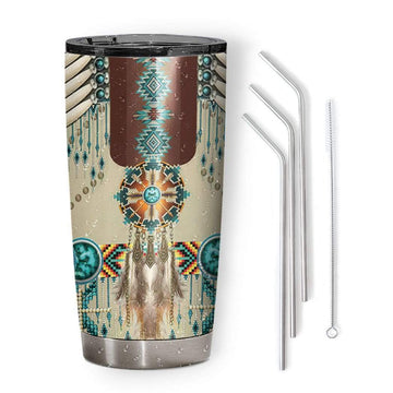 Gearhumans 3D Native American Culture Pattern Custom Design Vacuum Insulated Tumbler