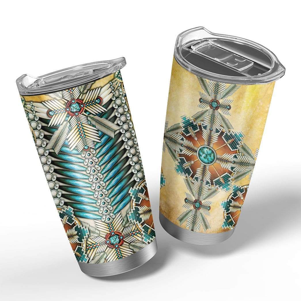 Gearhumans Gearhuman 3D Native American Pattern Custom Design Vacuum Insulated Tumbler GV280732 Tumbler