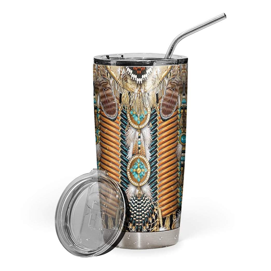 Gearhumans Gearhuman 3D Native American Pattern Seamless Custom Design Vacuum Insulated Tumbler GV290718 Tumbler 20oz