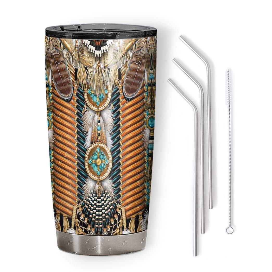 Gearhumans Gearhuman 3D Native American Pattern Seamless Custom Design Vacuum Insulated Tumbler GV290718 Tumbler