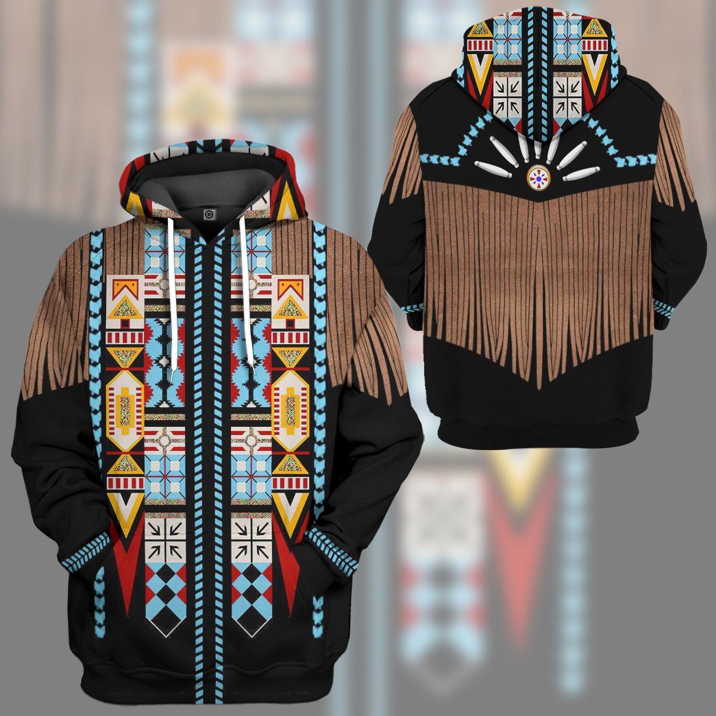 Gearhumans Gearhuman 3D Native American Pattern Tshirt Hoodie Apparel GB180321 3D Apparel