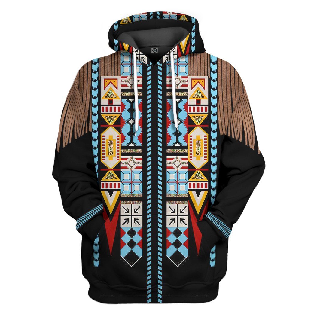 Gearhumans Gearhuman 3D Native American Pattern Tshirt Hoodie Apparel GB180321 3D Apparel Hoodie S