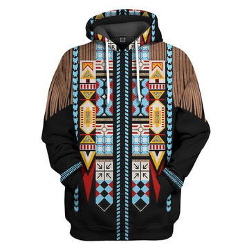 Gearhumans 3D Native American Pattern Tshirt Hoodie Apparel