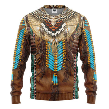 Gearhumans 3D Native Fringed Motifs Tshirt Hoodie Apparel