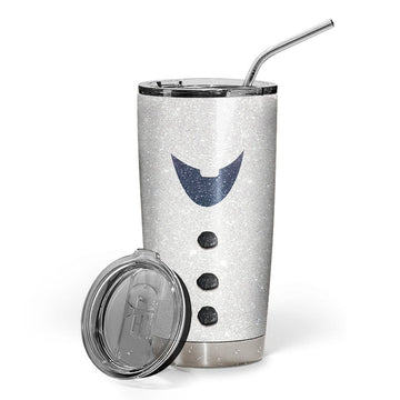 Gearhumans 3D Olaf The Snow Man Glitter Custom Design Vacuum Insulated Glitter Tumbler