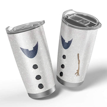 Gearhumans 3D Olaf The Snow Man Glitter Custom Design Vacuum Insulated Glitter Tumbler