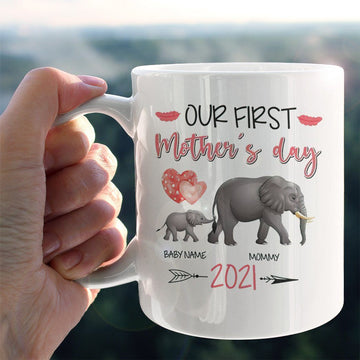 Gearhumans 3D Our First Mothers Day Custom Name Mug