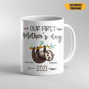 Gearhumans 3D Our First Mothers Day Custom Name Mug