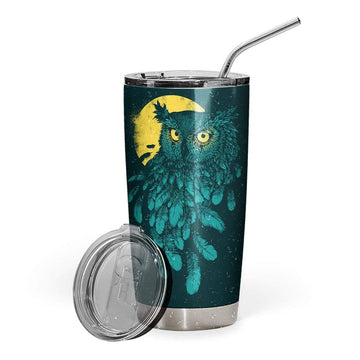 Gearhumans 3D Owl By Vanishing Night Design Vacuum Insulated Glitter Tumbler