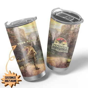 Gearhumans 3D Papasaurus Rawwsome Custom Name Design Vacuum Insulated Tumbler