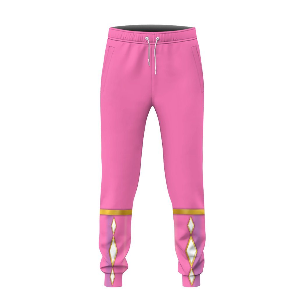 Gearhumans Gearhuman 3D Pink Ninja Mighty Morphin Power Rangers Custom Sweatpants Apparel GJ240310 Sweatpants
