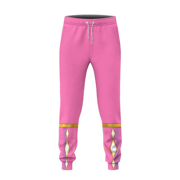 Gearhumans 3D Pink Ninja Mighty Morphin Power Rangers Custom Sweatpants Apparel