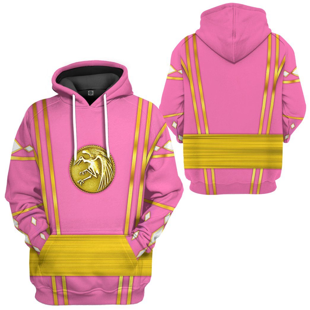 Gearhumans Gearhuman 3D Pink Ninja Mighty Morphin Power Rangers Custom Tshirt Hoodie Apparel GJ24033 3D Apparel