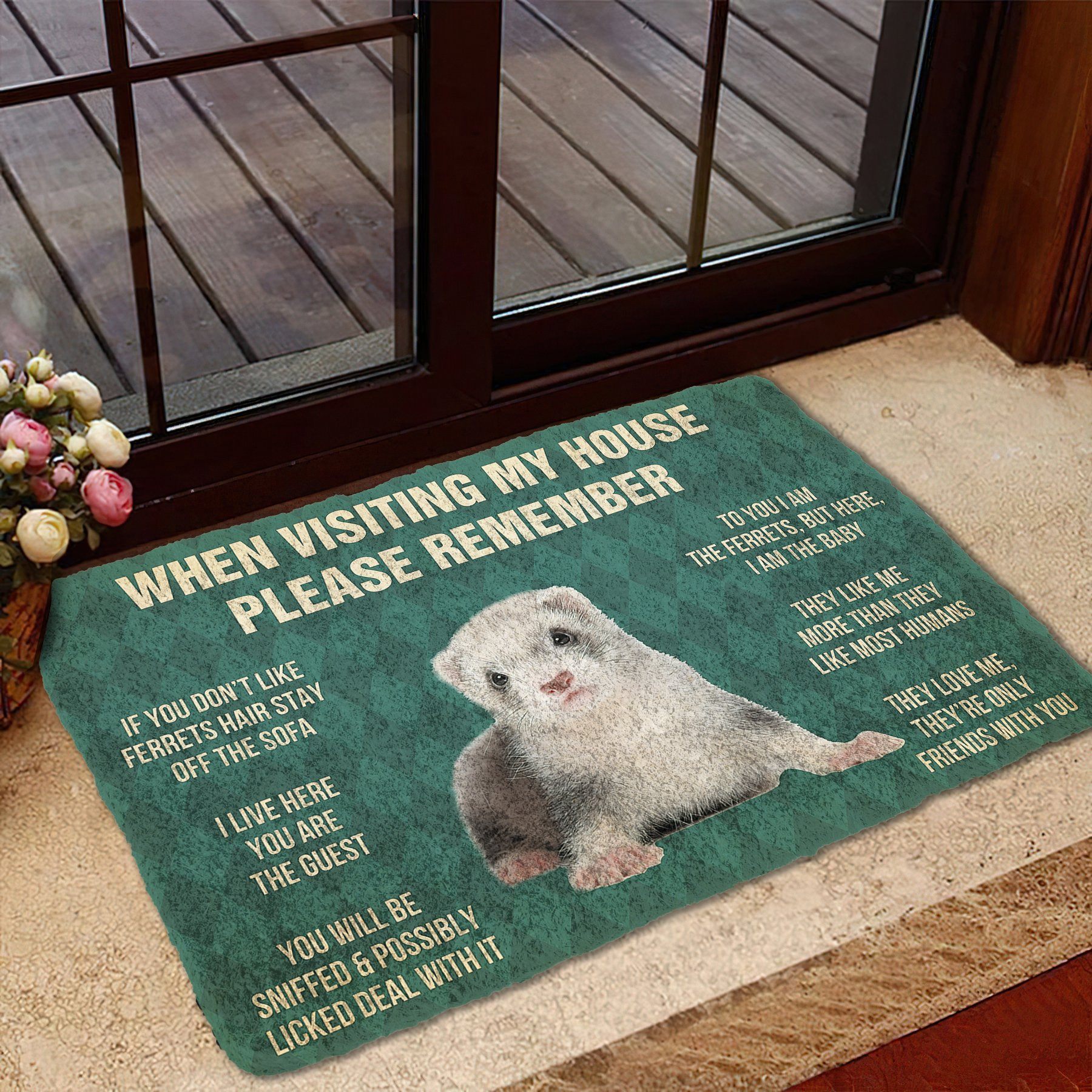 Gearhumans GEARHUMAN 3D PLEASE REMEMBER FERRETS DOORMAT GO27042118 Doormat 