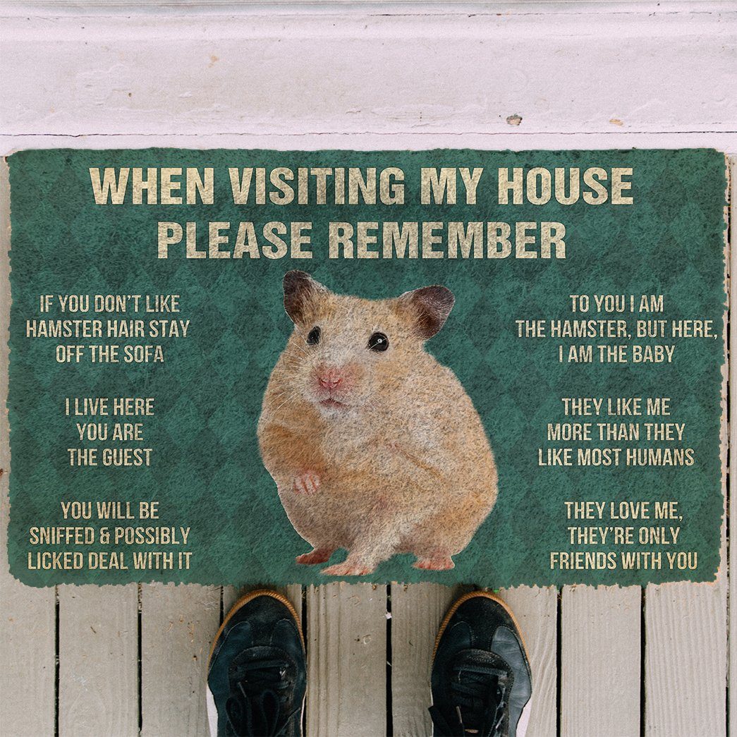 Gearhumans GEARHUMAN 3D PLEASE REMEMBER HAMSTER DOORMAT GO27042120 Doormat 