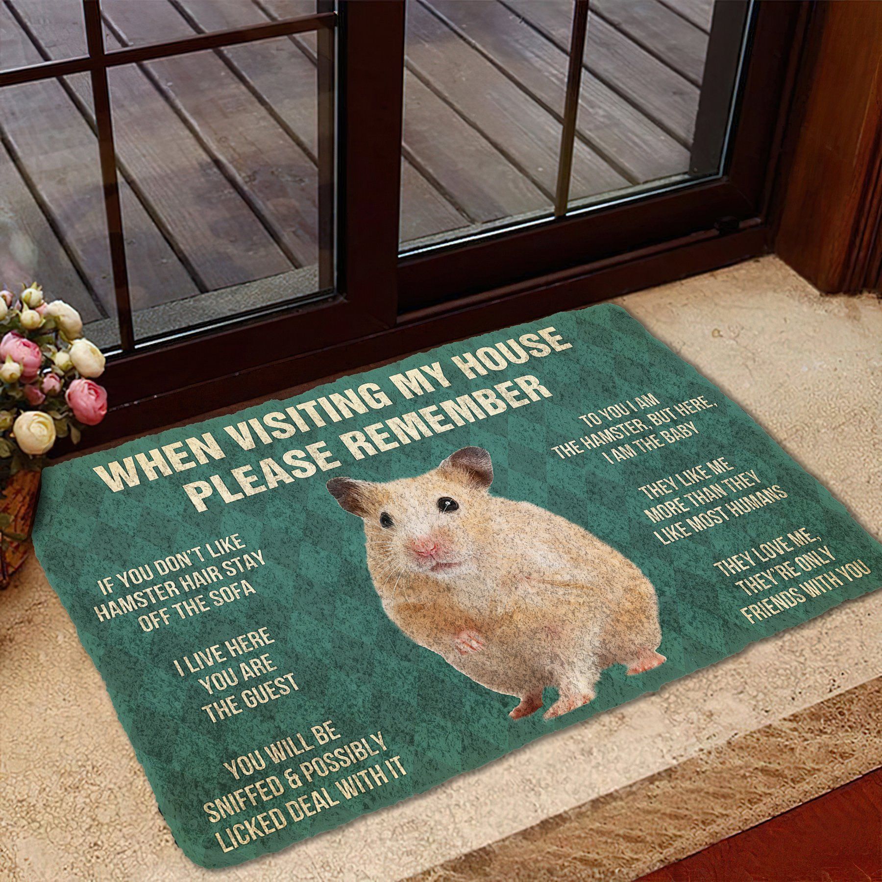 Gearhumans GEARHUMAN 3D PLEASE REMEMBER HAMSTER DOORMAT GO27042120 Doormat 