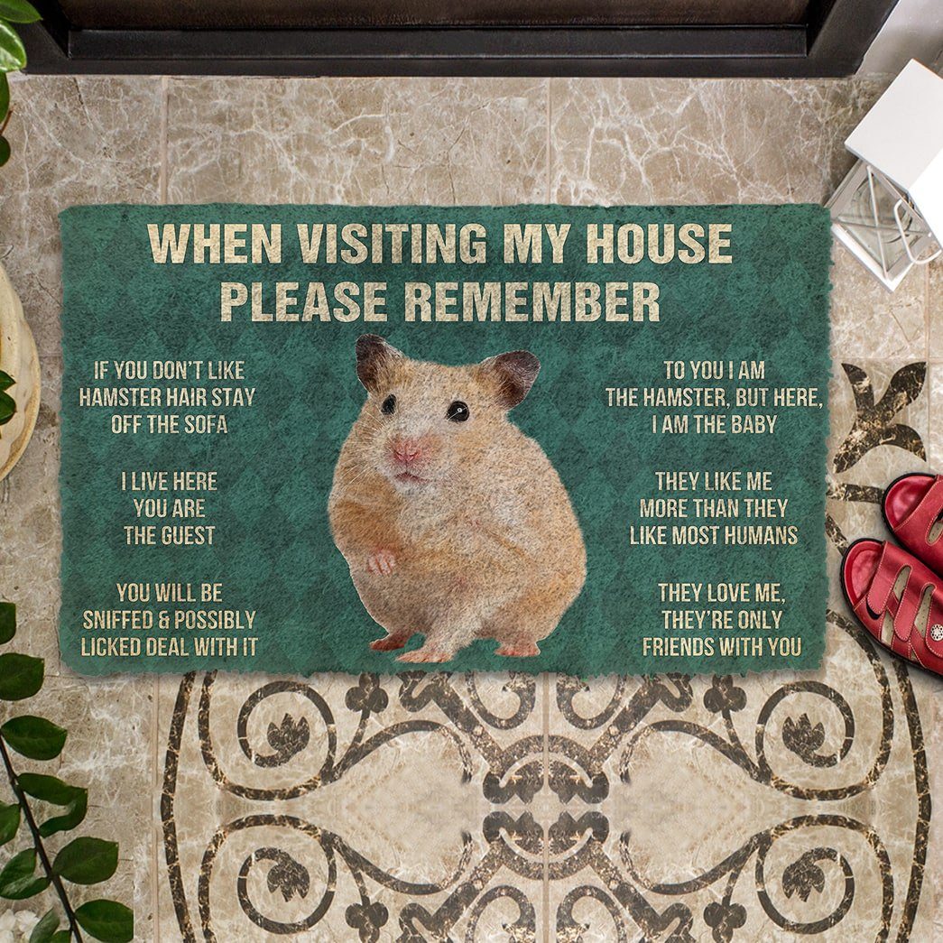 Gearhumans GEARHUMAN 3D PLEASE REMEMBER HAMSTER DOORMAT GO27042120 Doormat 