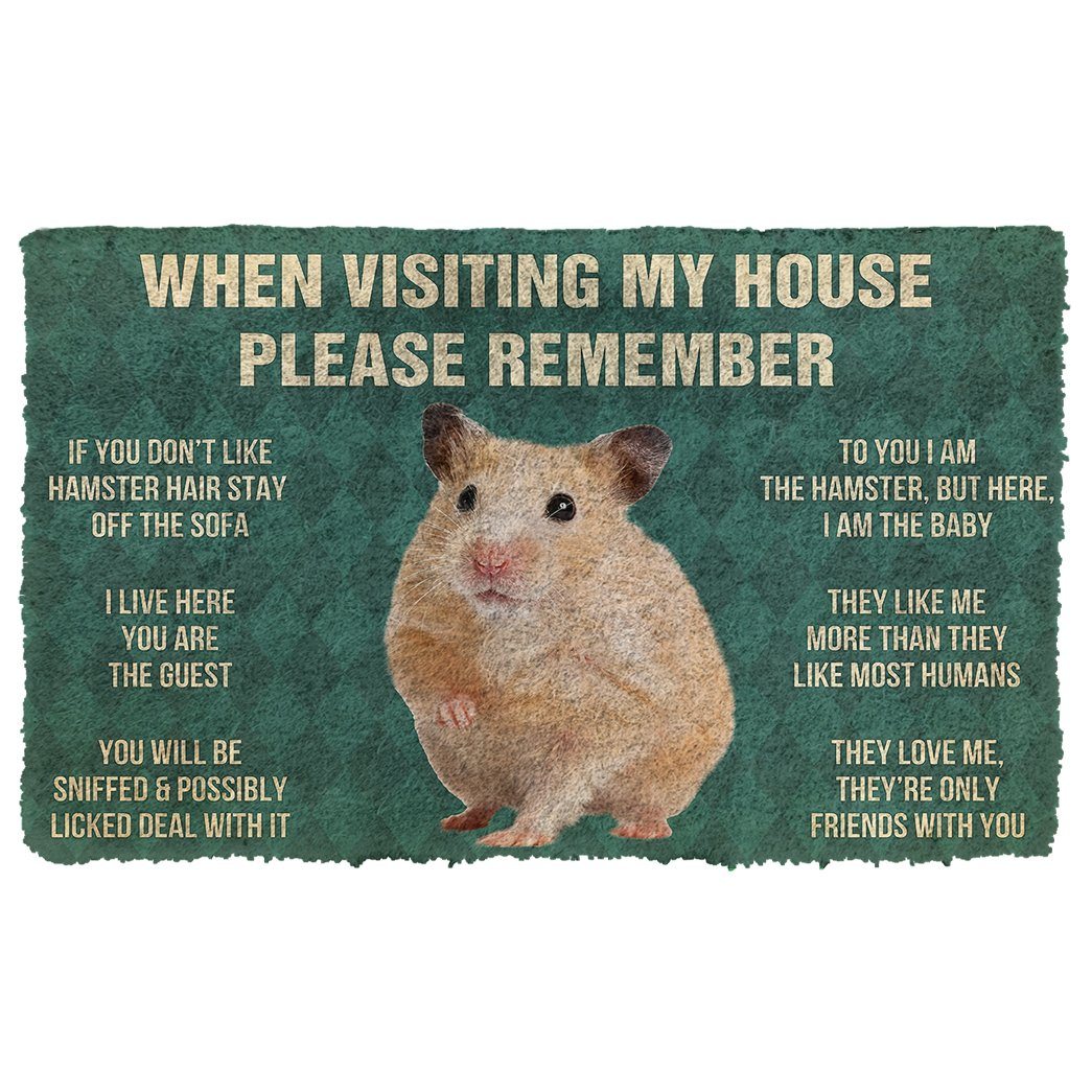 Gearhumans GEARHUMAN 3D PLEASE REMEMBER HAMSTER DOORMAT GO27042120 Doormat Doormat S(15,8inchx23,6inch) 