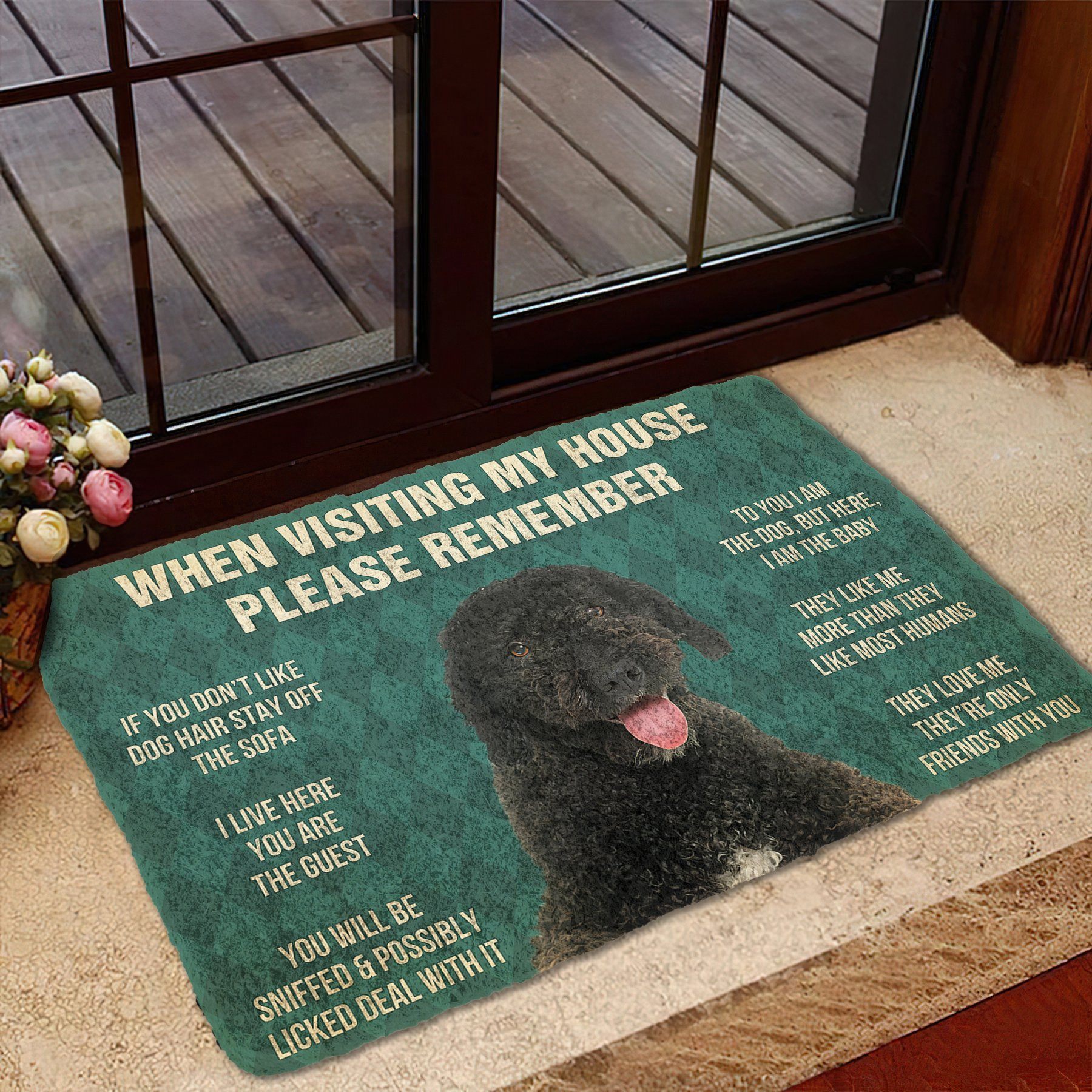 Gearhumans Gearhuman 3D Please Remember Portuguese Water Dog House Rules Custom Doormat GW01045 Doormat