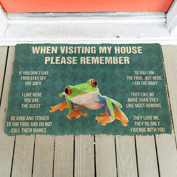 Gearhumans GEARHUMAN 3D PLEASE REMEMBER RED EYED TREE FROG DOORMAT