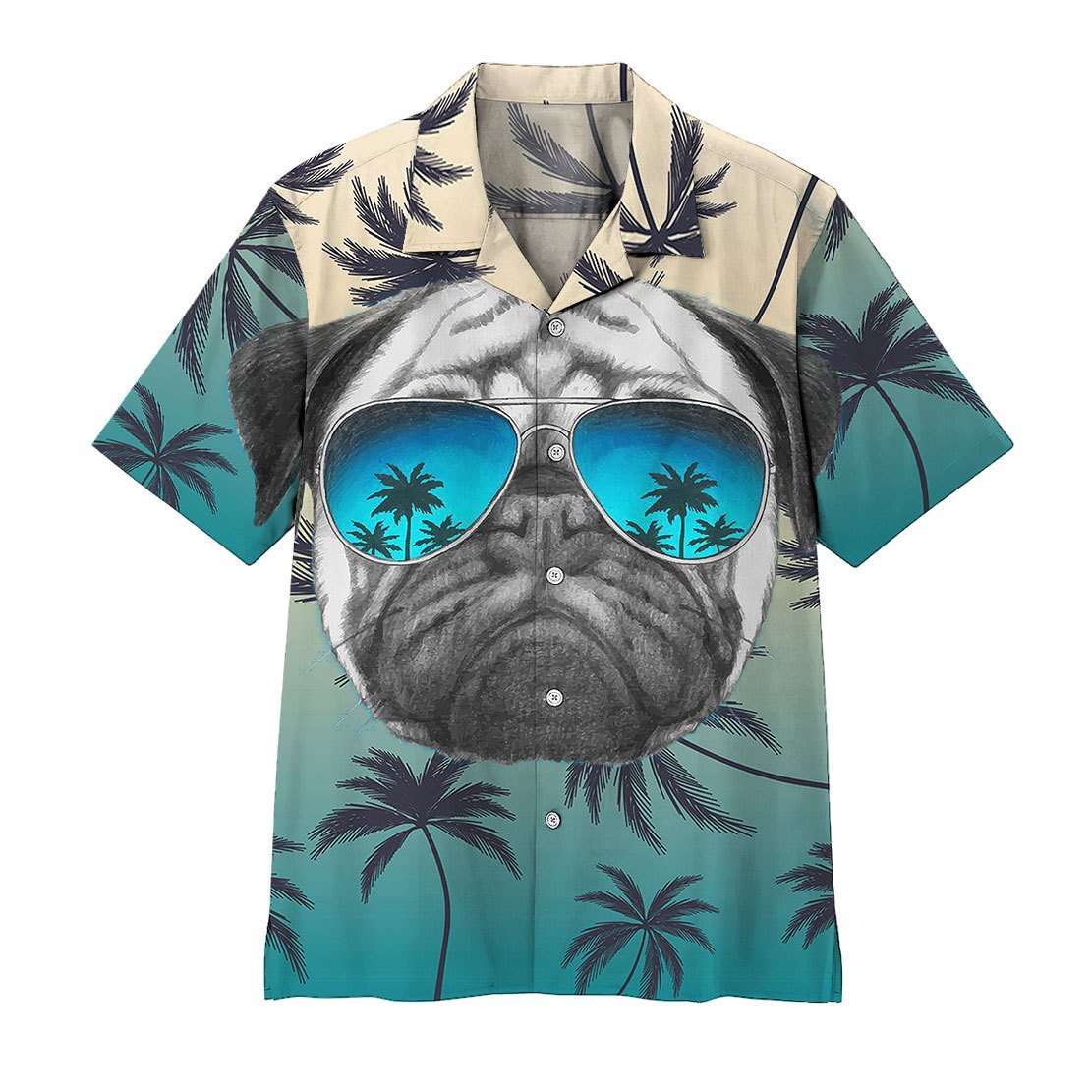 Gearhumans GEARHUMAN 3D Pug Summer Vibe Hawaii Shirt ZK2204216 Hawai Shirt Short Sleeve Shirt S 