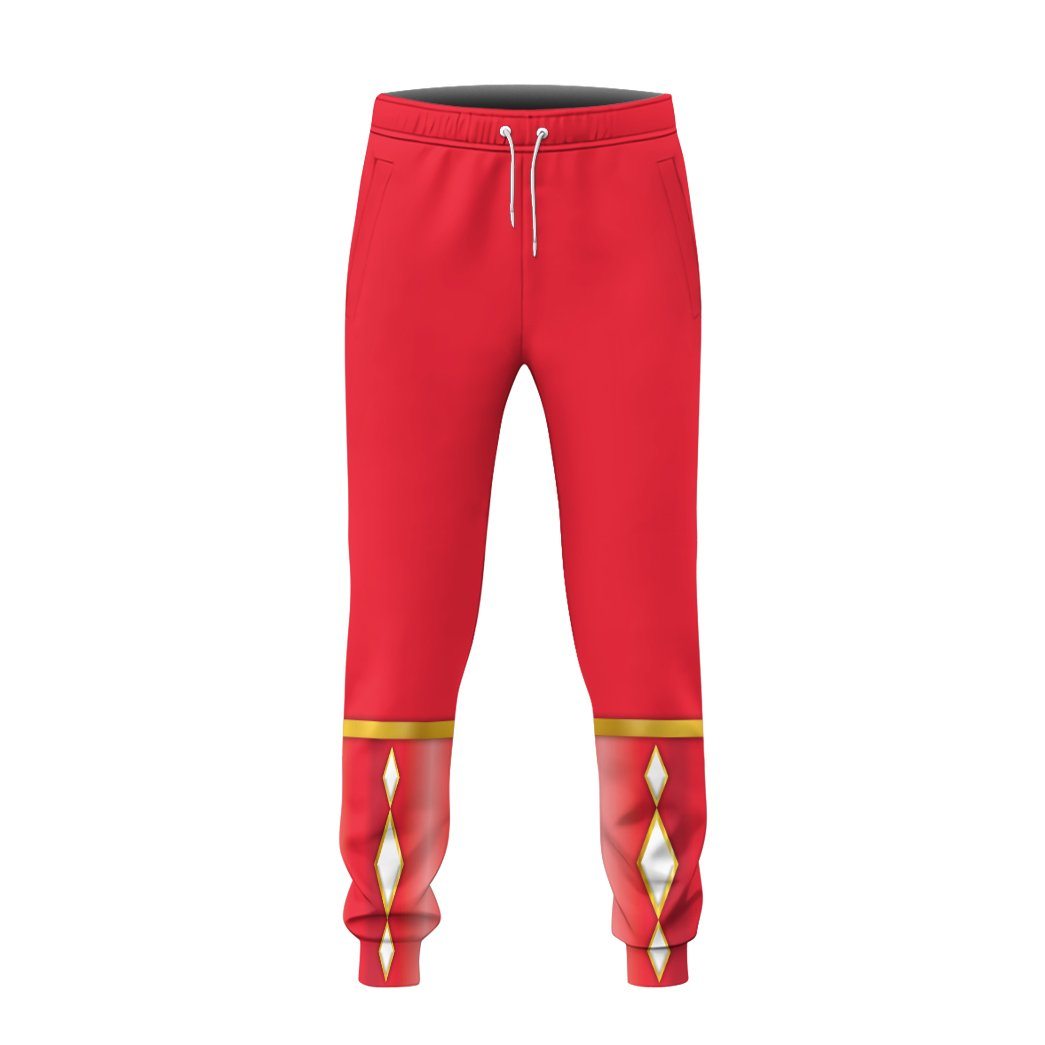 Gearhumans Gearhuman 3D Red Ninja Mighty Morphin Power Rangers Custom Sweatpants Apparel GJ24038 Sweatpants