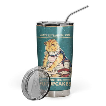 Gearhumans 3D Shut The Fucupcakes Auntie Custom Name Design Vacuum Insulated Tumbler