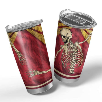 Gearhumans 3D Skull Skellington Design Vacuum Insulated Glitter Tumbler