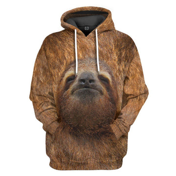 Gearhumans 3D Sloth Front And Back Tshirt Hoodie Apparel