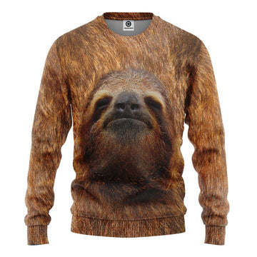 Gearhumans 3D Sloth Front And Back Tshirt Hoodie Apparel