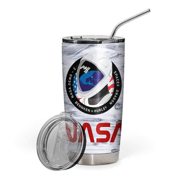 Gearhumans 3D Space Force Nasa Demo 2 Custom Name Design Vacuum Insulated Tumbler