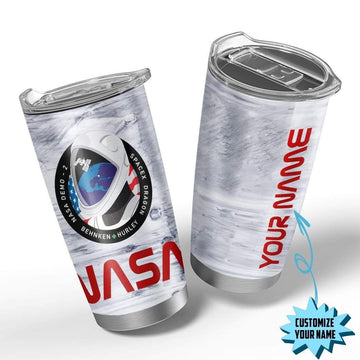 Gearhumans 3D Space Force Nasa Demo 2 Custom Name Design Vacuum Insulated Tumbler