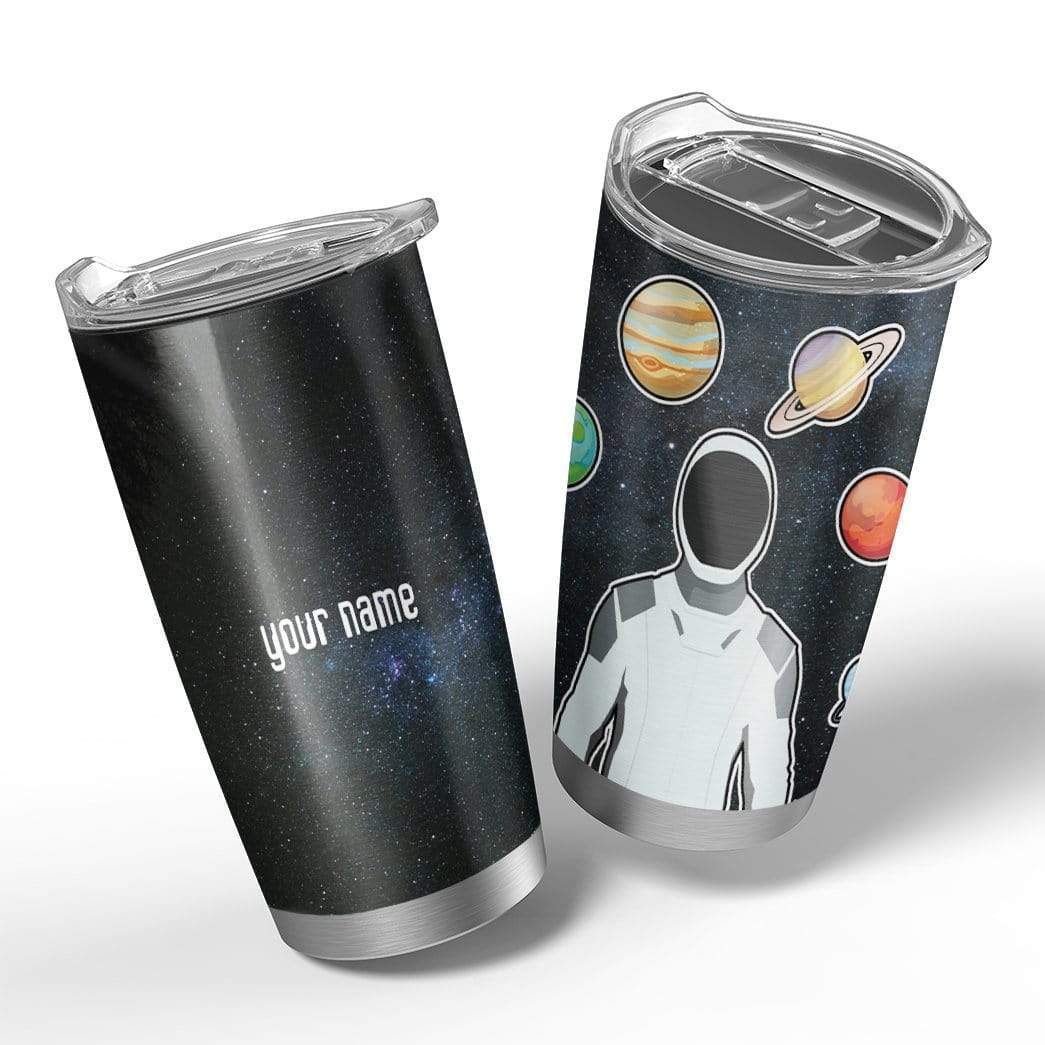Gearhumans Gearhuman 3D SpaceX Astronaut Custom Name Design Vacuum Insulated Tumbler GW09061 Tumbler