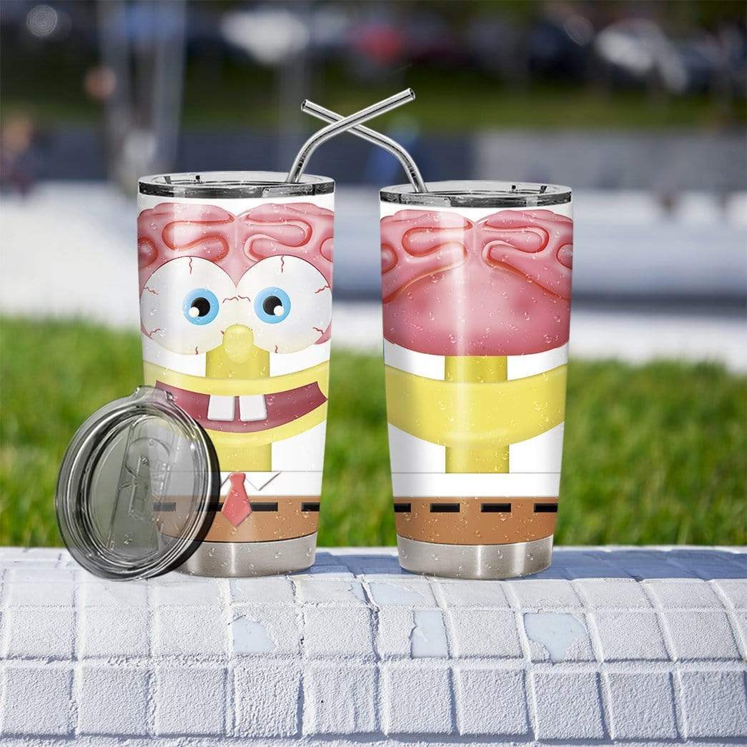 Gearhumans Gearhuman 3D Spongebob Squarepants Glitter Custom Design Vacuum Insulated Tumbler GM19054 Tumbler